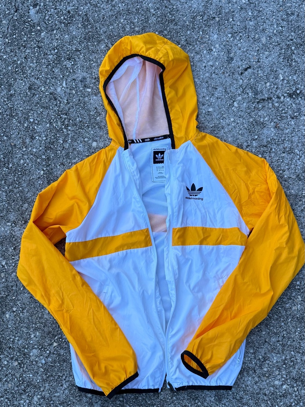 Adidas Women Windbreaker Jacket - Yellow & White